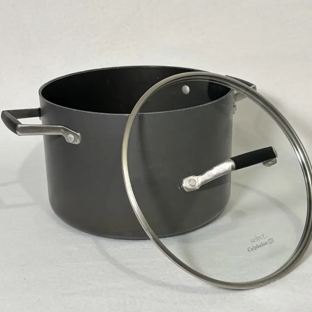 Calphalon 806 Anodized Steel 6 Quart Stock Pot Cooking Saucepan Pan with Lid